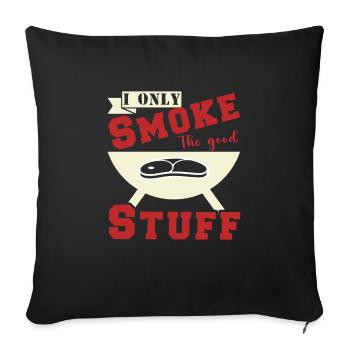 Lustiger Grill-Spruch I Grillen Motiv - Sofakissenbezug 45 x 45 cm - Schwarz - Vorne