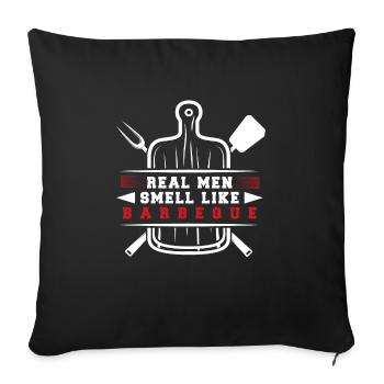 Lustiger Grill-Spruch I Grillen Motiv - Sofakissenbezug 45 x 45 cm - Schwarz - Vorne