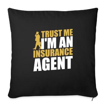 Agent d’assurance Évaluateur Courtier d’assurance - Housse de coussin décorative 45 x 45 cm - noir - Devant