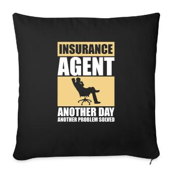 Agent d’assurance Évaluateur Courtier d’assurance - Housse de coussin décorative 45 x 45 cm - noir - Devant
