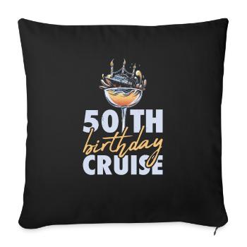 Croisières en famille - Housse de coussin décorative 45 x 45 cm - noir - Devant