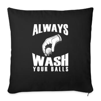 Golf Geschenk Witz Golfspieler Golfer - Sofakissenbezug 45 x 45 cm - Schwarz - Vorne