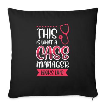 So sieht ein Case Manager aus - Sofakissenbezug 45 x 45 cm - Schwarz - Vorne