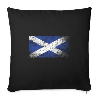 Vintage Scottish Flag, Grunge Saltire - Sofa pillowcase 17,3'' x 17,3'' (45 x 45 cm) - black - Front