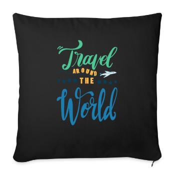 Heißluftballon & Ballon Fahrer Geschenk - Sofakissenbezug 45 x 45 cm - Schwarz - Vorne