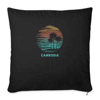 Cambodge Cool Souvenir Vacances Artistique - Housse de coussin décorative 45 x 45 cm - noir - Devant