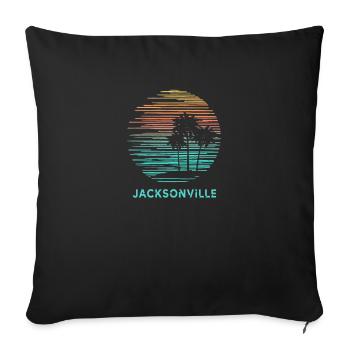 Jacksonville Floride Cool Souvenir Vacances - Housse de coussin décorative 45 x 45 cm - noir - Devant