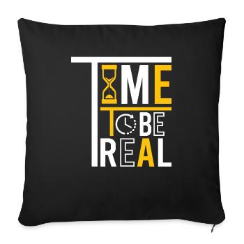 Being a real person - Sofa pillowcase 17,3'' x 17,3'' (45 x 45 cm) - black - Front