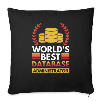 Meilleur administrateur de base de données au monde - Housse de coussin décorative 45 x 45 cm - noir - Devant