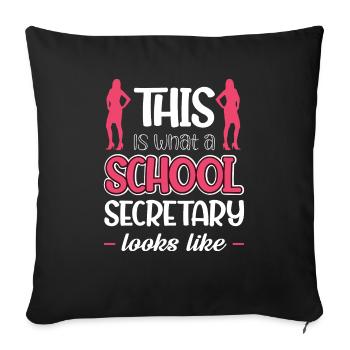 Voici à quoi ressemble une secrétaire d’école - Housse de coussin décorative 45 x 45 cm - noir - Devant