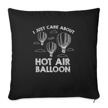 Heißluftballon & Ballon Fahrer Geschenk - Sofakissenbezug 45 x 45 cm - Schwarz - Vorne