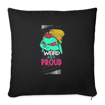 Strange and proud gift rabbit-red eyes - Sofa pillowcase 17,3'' x 17,3'' (45 x 45 cm) - black - Front