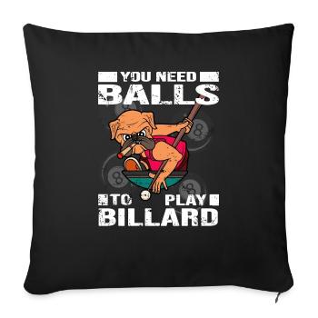 Billiard billiard ball billiard player billiard saying - Sofa pillowcase 17,3'' x 17,3'' (45 x 45 cm) - black - Front