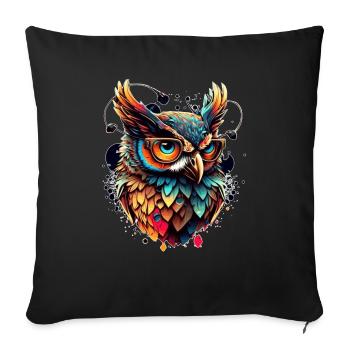 Un coucou férocement rusé comme oiseau de proie - Housse de coussin décorative 45 x 45 cm - noir - Devant