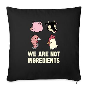 Vegan Fleischlos Tierlieb & Veganer - Sofakissenbezug 45 x 45 cm - Schwarz - Vorne