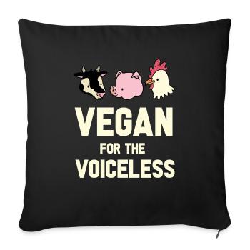 Vegan Fleischlos Tierlieb & Veganer - Sofakissenbezug 45 x 45 cm - Schwarz - Vorne