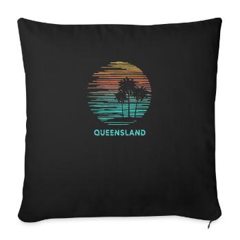 Queensland Australie Cool Souvenir Vacances - Housse de coussin décorative 45 x 45 cm - noir - Devant