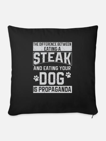 Vegan Fleischlos Tierlieb & Veganer - Sofakissenbezug 45 x 45 cm - Schwarz