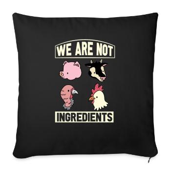 Vegan Fleischlos Tierlieb & Veganer - Sofakissenbezug 45 x 45 cm - Schwarz - Vorne