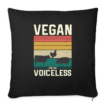 Vegan Fleischlos Tierlieb & Veganer - Sofakissenbezug 45 x 45 cm - Schwarz - Vorne