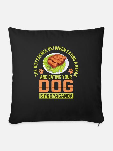 Vegan Fleischlos Tierlieb & Veganer - Sofakissenbezug 45 x 45 cm - Schwarz