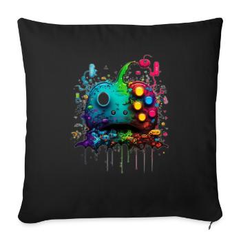 Neon Gaming Controller / Kontroller - Sofakissenbezug 45 x 45 cm - Schwarz - Vorne