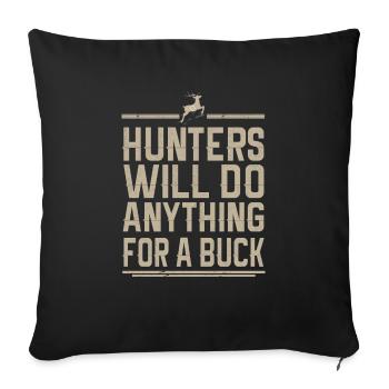 Jagen Jagdspruch & Jäger Geschenkidee - Sofakissenbezug 45 x 45 cm - Schwarz - Vorne