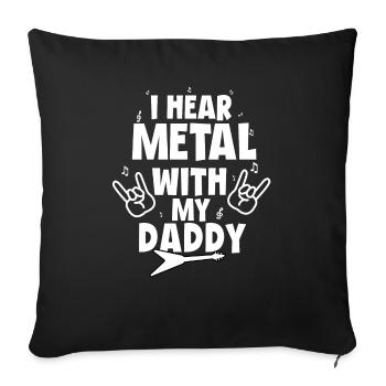 J’écoute du metal avec mon T-shirt Papa pour enfants - Housse de coussin décorative 45 x 45 cm - noir - Devant