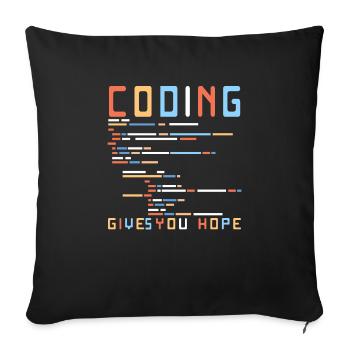 Lustiger Informatiker Spruch, Informatik - Sofakissenbezug 45 x 45 cm - Schwarz - Vorne