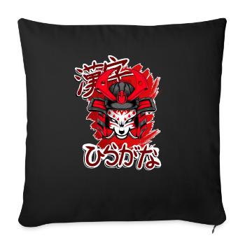 Kitsun Vaporwave Japonais Kami Vaporwave Kitsune - Housse de coussin décorative 45 x 45 cm - noir - Devant