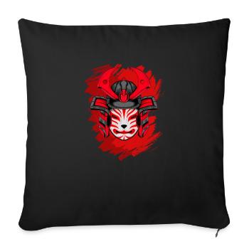 Kitsun Vaporwave Japanische Kami Vaporwave Kitsune - Sofakissenbezug 45 x 45 cm - Schwarz - Vorne