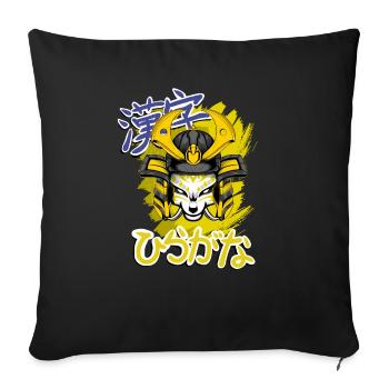 Kitsun Vaporwave Japanische Kami Vaporwave Kitsune - Sofakissenbezug 45 x 45 cm - Schwarz - Vorne