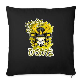 Kitsun Vaporwave Japanische Kami Vaporwave Kitsune - Sofakissenbezug 45 x 45 cm - Schwarz - Vorne