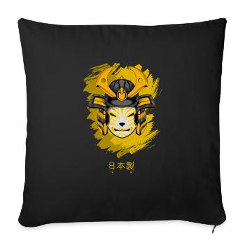 Kitsun Vaporwave Japanische Kami Vaporwave Kitsune - Sofakissenbezug 45 x 45 cm - Schwarz - Vorne
