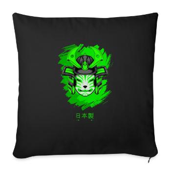 Kitsun Vaporwave Japanische Kami Vaporwave Kitsune - Sofakissenbezug 45 x 45 cm - Schwarz - Vorne