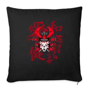 Kitsun Vaporwave Japanische Kami Vaporwave Kitsune - Sofakissenbezug 45 x 45 cm - Schwarz - Vorne