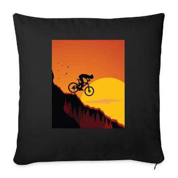 Mountain bikers, bicycles, cycling - Sofa pillowcase 17,3'' x 17,3'' (45 x 45 cm) - black - Front