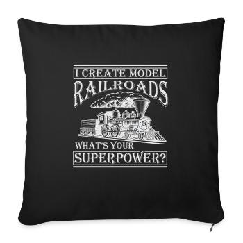 Lokführer Bahn Design I Model Eisenbahn - Sofakissenbezug 45 x 45 cm - Schwarz - Vorne