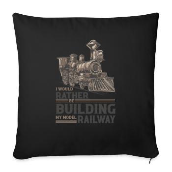 Lokführer Bahn Design I Model Eisenbahn - Sofakissenbezug 45 x 45 cm - Schwarz - Vorne