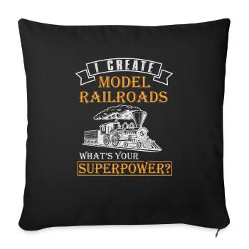 Lokführer Bahn Design I Model Eisenbahn - Sofakissenbezug 45 x 45 cm - Schwarz - Vorne