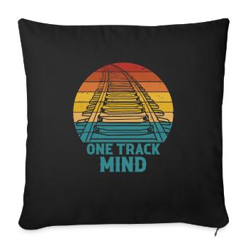 Lokführer Bahn Design I Model Eisenbahn - Sofakissenbezug 45 x 45 cm - Schwarz - Vorne