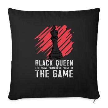Lusitger Schachspieler Spruch I Schach - Sofakissenbezug 45 x 45 cm - Schwarz - Vorne