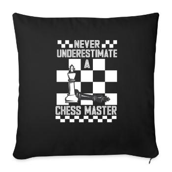 Lusitger Schachspieler Spruch I Schach - Sofakissenbezug 45 x 45 cm - Schwarz - Vorne