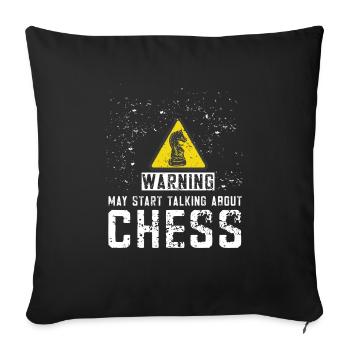 Lusitger Schachspieler Spruch I Schach - Sofakissenbezug 45 x 45 cm - Schwarz - Vorne