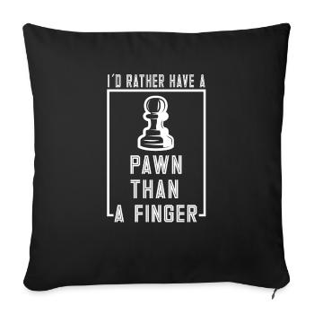 Lusitger Schachspieler Spruch I Schach - Sofakissenbezug 45 x 45 cm - Schwarz - Vorne