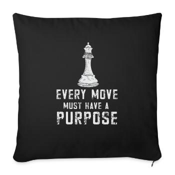 Lusitger Schachspieler Spruch I Schach - Sofakissenbezug 45 x 45 cm - Schwarz - Vorne