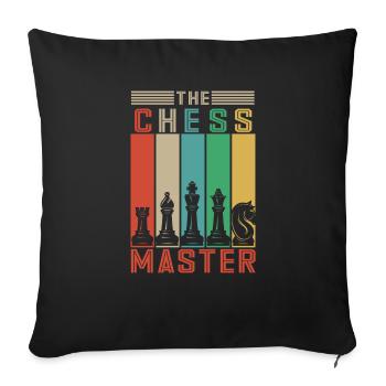 Lusitger Schachspieler Spruch I Schach - Sofakissenbezug 45 x 45 cm - Schwarz - Vorne