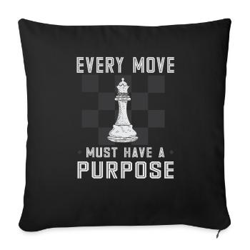Lusitger Schachspieler Spruch I Schach - Sofakissenbezug 45 x 45 cm - Schwarz - Vorne