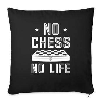 Lusitger Schachspieler Spruch I Schach - Sofakissenbezug 45 x 45 cm - Schwarz - Vorne