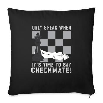 Lusitger Schachspieler Spruch I Schach - Sofakissenbezug 45 x 45 cm - Schwarz - Vorne
